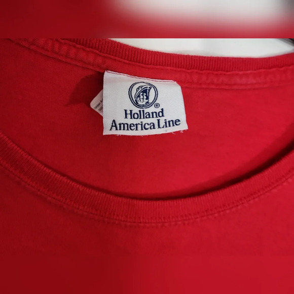 Holland America Line Red Short Sleeve Vintage Print Crewneck T-shirt‎ Size 2XL - Picture 3 of 5